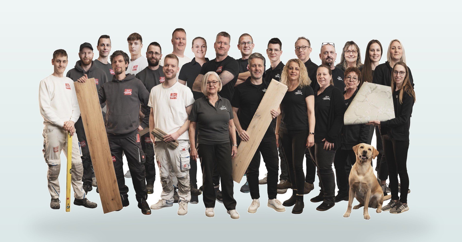 Das komplette Team Tatex: über 20 Menschen aus der Region