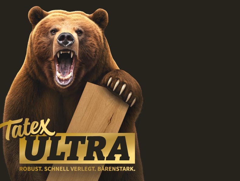 Der TatexULTRA-Bär mit Vinyl-Diele – das goldene Qualitätssiegel von Team Tatex